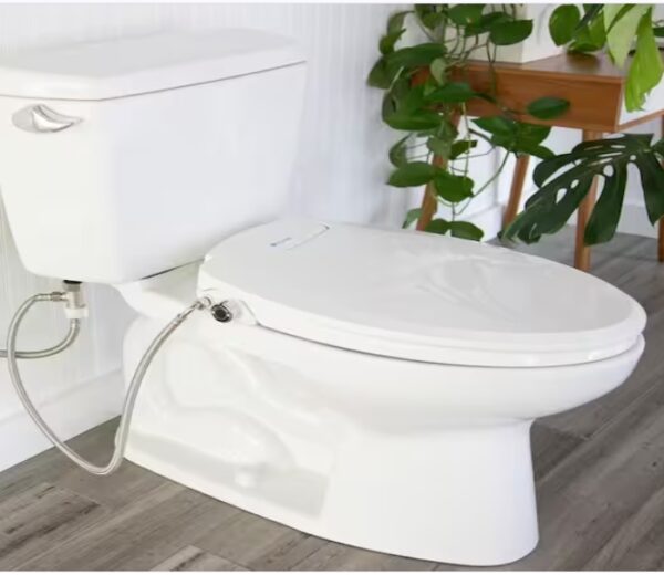 Brondell Swash Ecoseat Non-Electric Bidet Seat for Round Toilet in White | EZ Auction