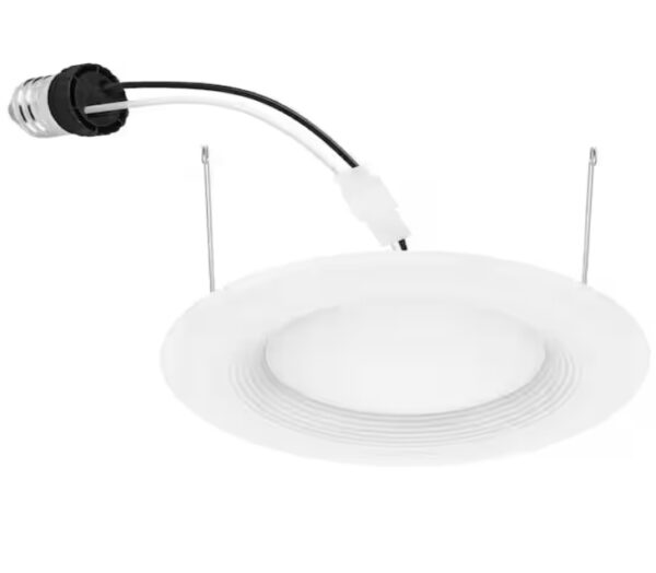 EcoSmart 6 in. Integrated LED White Canless New Construction or Remodel Dimmable Recessed Light Trim Daylight | EZ Auction