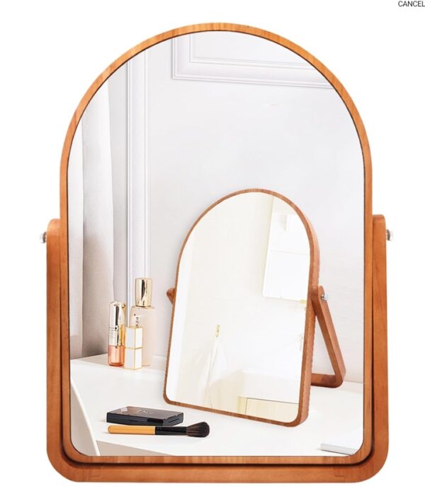 *** ONE SIZE ***ZOROSY Free Standing Arched Mirror,Desk Makeup Mirror with 360° Adjustable,Wall Mirrors for Bathroom, Bedroom, Living Room | EZ Auction