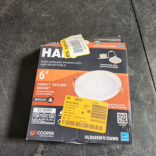 "HALO HLB Series 6 in. Adjustable CCT Canless IC Rated Dimmable Indoor, Outdoor Integrated LED Recessed Light Kit" | EZ Auction