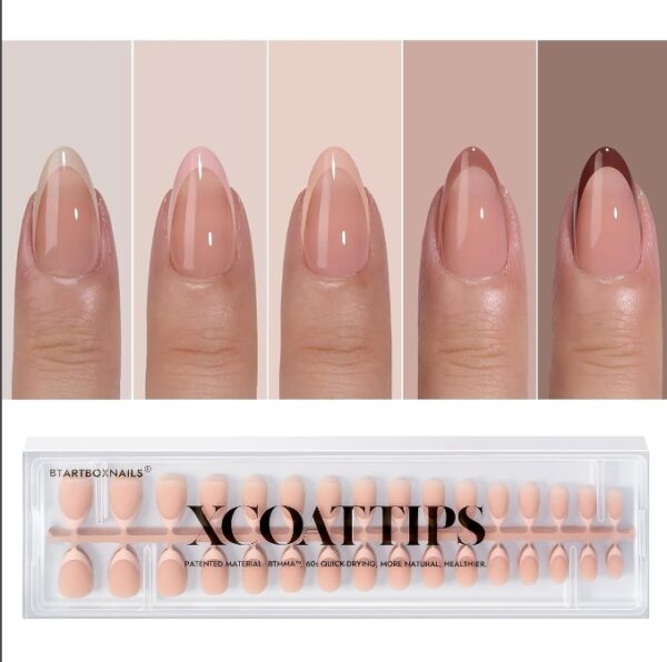 btartboxnails XCOATTIPS French Gel Nails - Skin Tones French Tip Press on Nails, Fall Nails Short Almond Nail Tips, Soft Gel Nails False Nail, Soak Off Acrylic Fake Nails Extensions | EZ Auction