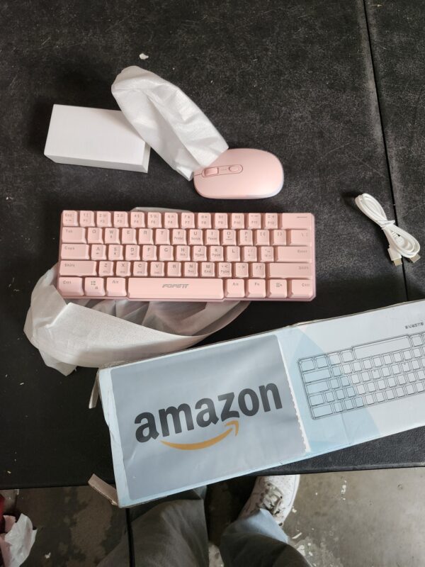 IMAGE FOR REFERENCE COLOR PINK Wireless Keyboard and Mouse Combo-Rainbow RGB Backlit 2.4GHz Mechanical Gaming Keyboard, 61 Keys Anti-ghosting Compact Quiet Mouse Keyboard for Windows Laptop PC Mac Gamer(PINK) | EZ Auction