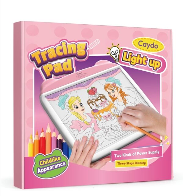 Caydo Light Up Tracing Pad, 3 Brightness Levels Kids Light Board for Drawing, Eye Protection, Panda Shape Kids Toys, Type-C & Battery Power Supply, Birthday & Holiday Gift for Girls Ages 6 7 8 + | EZ Auction