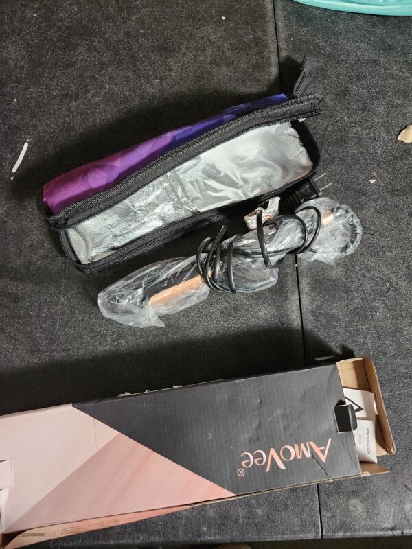 AmoVee Dual Voltage Mini Curling Iron - Travel Size with Carry Bag (Black) | EZ Auction