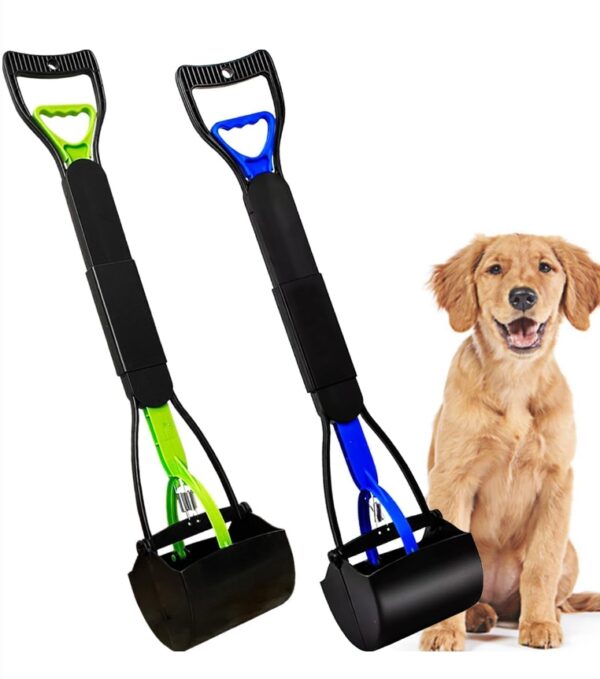 2-Piece ofPooper Scooper for Large Small Dogs Heavy Duty, Long Handle Poop Scoop for Yard, Grass, Gravel, Dog Poop Grabber with High Strength Material and Durable Spring | EZ Auction