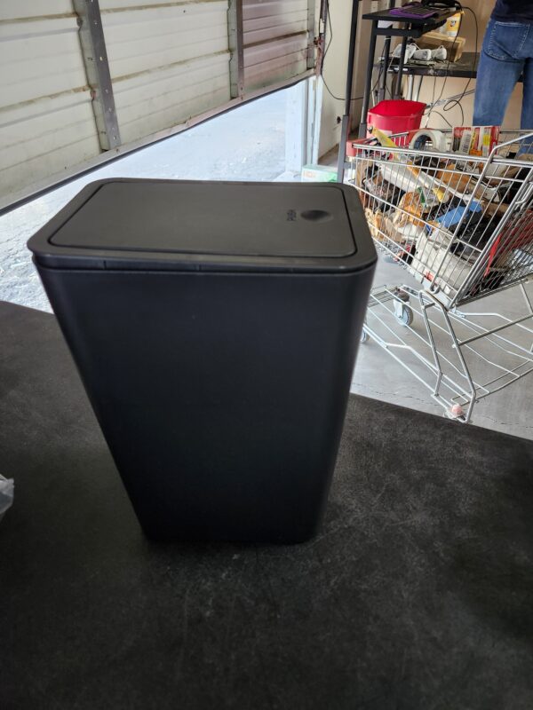 Bathroom Trash Can with Lid, 10 Liter/ 2.6 Gallon Slim Garbage Can, Small Trash Bin Waste Basket with Pop-Up Lid for Kitchen, Bedroom, Living Room, Office (Black) | EZ Auction