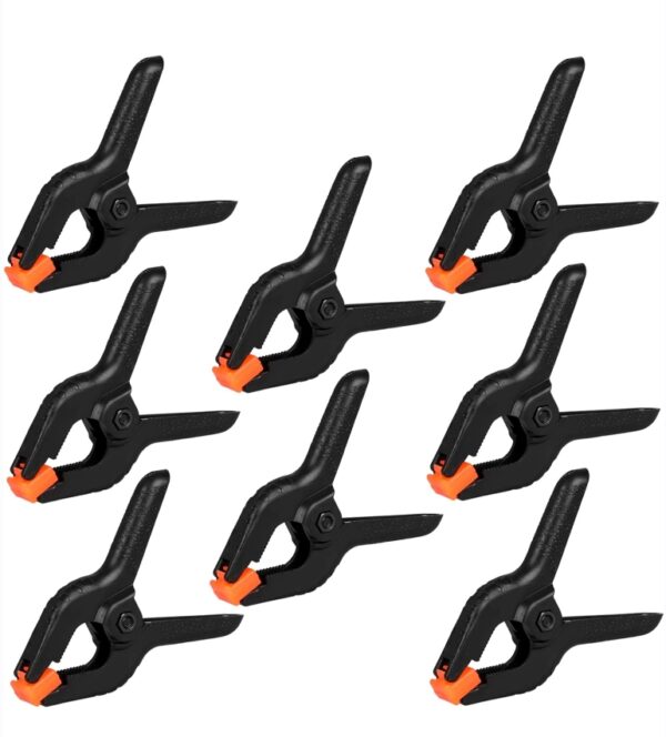 8 Pack Plastic Spring Clamps, 3.5inch Small Heavy Duty Clips for Crafts, Backdrop Stand, Woodworking, Photography Studios (Black) | EZ Auction