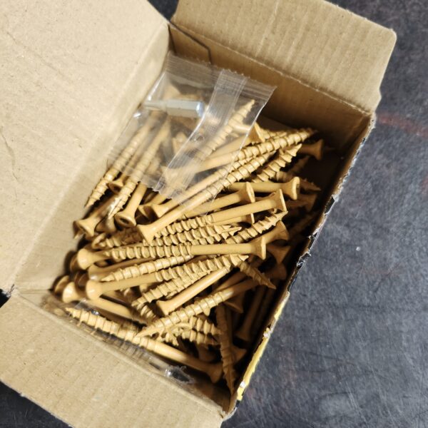 "DECKMATE #9 x 2-1/2 in. Tan Star Flat-Head Wood Deck Screw 1 lb.-Box (87-Piece)" | EZ Auction