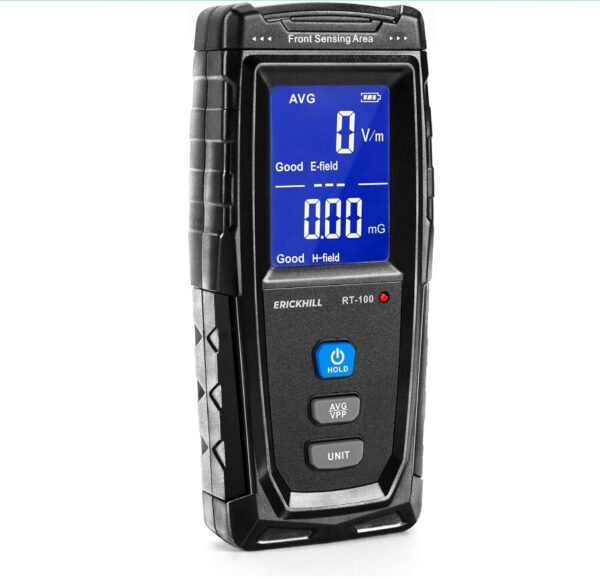 ERICKHILL EMF Meter, Rechargeable Digital Electromagnetic Field Radiation Detector Hand-held Digital LCD EMF Detector, Great Tester for Home EMF Inspections, Office, Outdoor and Ghost Hunting(Blue) | EZ Auction