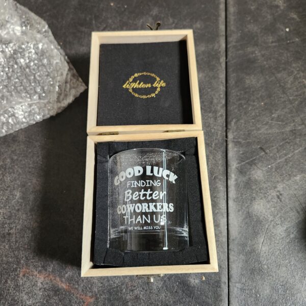 LIGHTEN LIFE Good Luck Finding Better Coworkers Than Us Whiskey Glass 12 oz,Novelty Coworker Leaving Gift in Valued Wooden Box,Farewell Gift for Coworker Boss Colleague Friend Men | EZ Auction