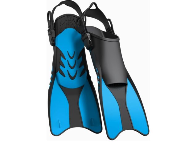 WSTOO Snorkel Fins Adjustable Open Heel Fins,Dive Fins Light and Strong Thrust,Anti Slip Design Swim Fins,Travel Size Short Snorkeling Flippers,Swim Flippers for Adult Women Men. | EZ Auction