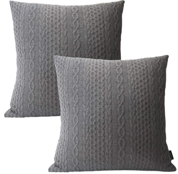 *** IMAGEN ILUSTRATIVA *** Pack of 2 Super Soft Stretchy Pilling-Resistant Modern Gray Cushion Covers Decorative Pillow Cases for Sofa Bed Floor, 22 x 22 inch(Grey) | EZ Auction