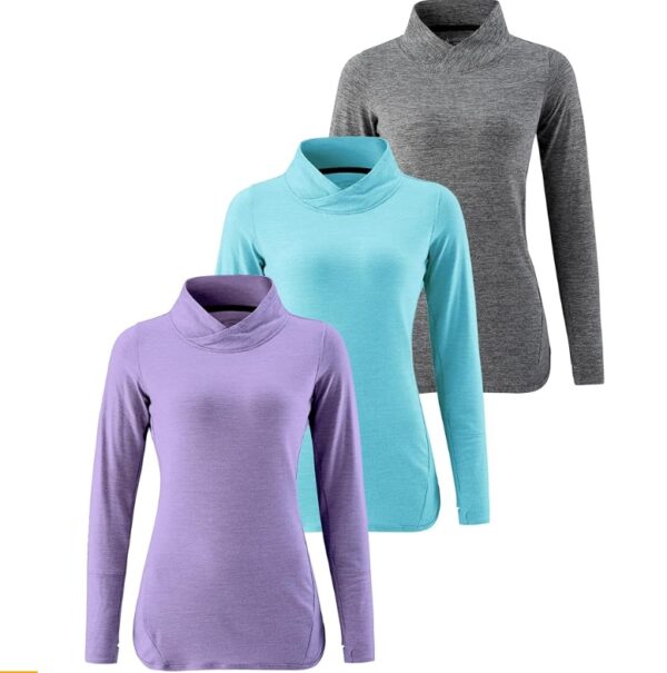 ***IMAGEN ILUSTRATIVA, SIZE YM *** Liberty Pro 3 Pack Women's Thermal Fleece Mock Neck Sweatshirts, Athletic Long Sleeve Pullover Tops Sweat Shirts | EZ Auction