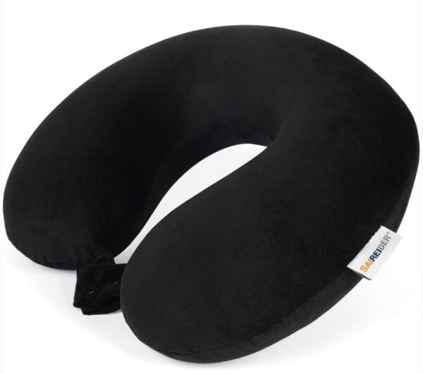 SAIREIDER Travel Pillow 100% Pure Memory Foam Travel Neck Pillow, Airplane Pillow for Traveling、Car、Home、Office，Washable Cover（Black） | EZ Auction