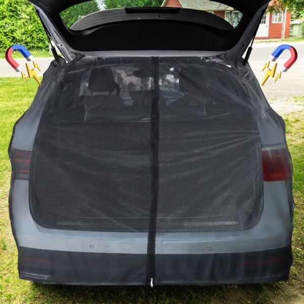 Car Tailgate Tent Mesh Net for SUV MPV - 65x59in Magnetic Easy to Install Camping Mosquito Screen for 47.6~49.2in Tail Spacing, Breathable UV Sun Privacy Protection Accessories, L | EZ Auction