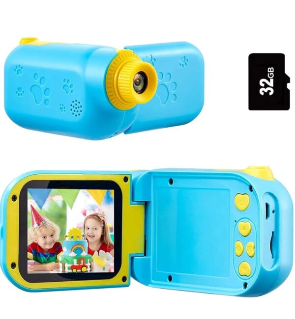 Kids Camera Christmas Birthday Gifts - Boys Girls Kids Video Camera, 2.4IN 1080P Children Digital Camcorder Kid Camera for Toddler Girls Boys 3-9 Years Old,32GB SD Card-Blue | EZ Auction