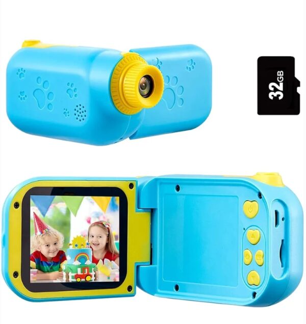 Kids Camera Christmas Birthday Gifts - Boys Girls Kids Video Camera, 2.4IN 1080P Children Digital Camcorder Kid Camera for Toddler Girls Boys 3-9 Years Old,32GB SD Card-Blue | EZ Auction