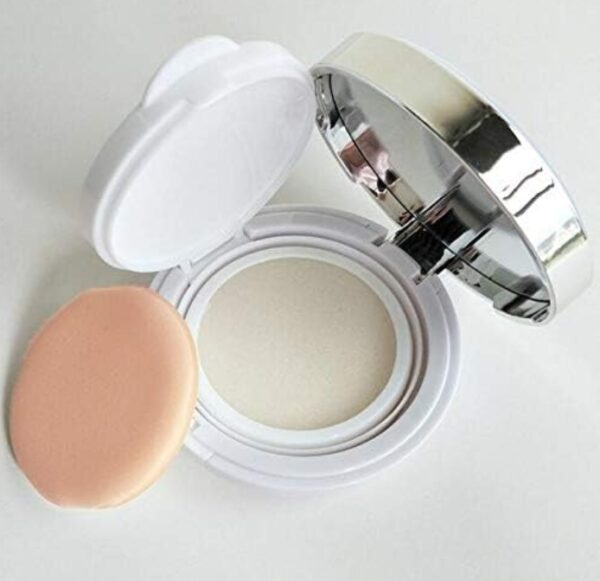 White Empty Luxurious Portable Air Cushion Puff Box BB Cream Container Dressing Case Powder Box with Air Cushion Sponge Powder Puff and Mirror(15ml,0.5oz) | EZ Auction