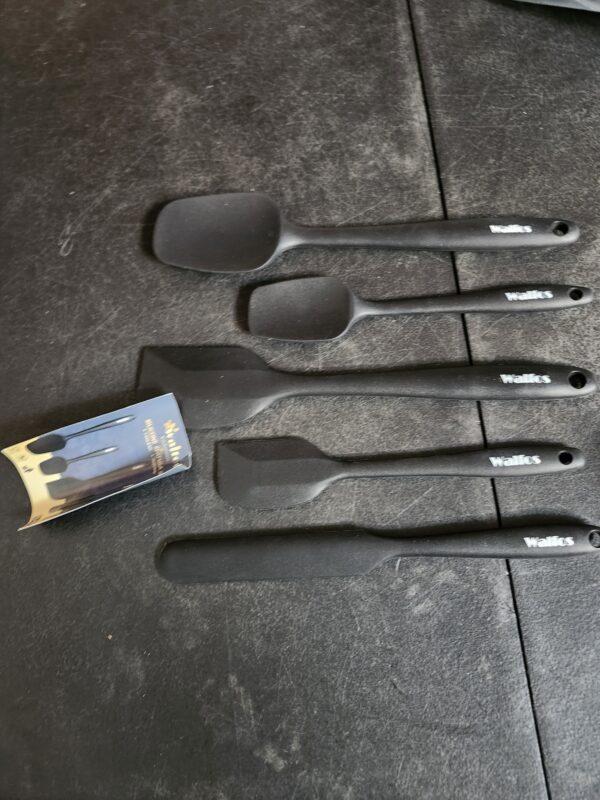 Walfos Silicone Spatula Set of 5 - (600°F) High Heat Resistant Kitchen Scraper Spatulas, One-Pieces Seamless Design, Perfect for Cooking Mixing & Baking - BPA Free and Dishwasher Safe,black | EZ Auction