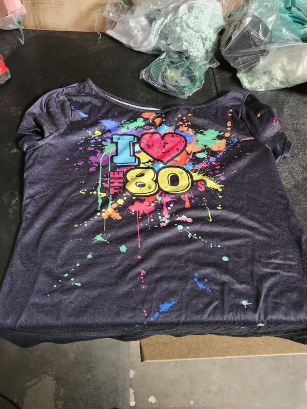 SIZE XL* Geyoga 80s Outfit for Women Plus Size I Love The 80's Costumes 80s Off Shoulder T-Shirt Tops Neon Clothes Oversized | EZ Auction