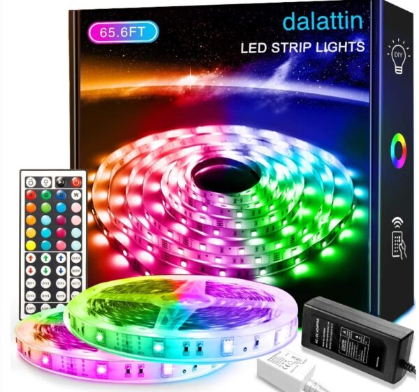 dalattin 65.6ft RGB 5050 Led Lights for Bedroom Color Changing Led Strip Lights with 44 Keys Remote,for Home Essential, Bedroom Room Party Decoration,Festival Decor,2 Rolls of 32.8ft | EZ Auction