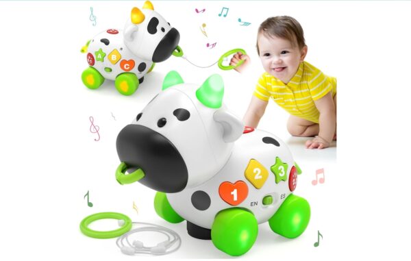 Musical Cow Toys for 1+ Year Old Boy Girl, Bilingual Baby Toy 6-12-18 Month, 1 Year Old Boy Toys, 1 Year Old Girl Gift, Learning Toddler Toy Age 1-2, First Christmas 1st Birthday Gift | EZ Auction