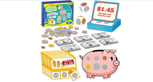 Money Activity Set for Kids for Learning, Pretend Play, Math Manipulatives,Teaching,Counting,Learning & Education Toys for Kindergartner Classroom & Homeschool,Math Games for Toddler, Teacher | EZ Auction