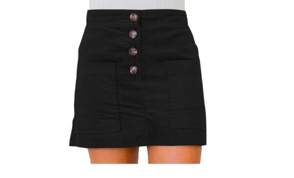 (M)Susupeng Women High Waist Soft Faux Suede Button Down Skirt Slim Back Zip Side Pocket Mini Skirts | EZ Auction