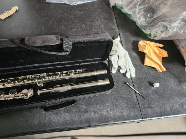 Glory Closed Hole C Flute With Case, Tuning Rod and Cloth, Gloves, Nickel Siver | EZ Auction