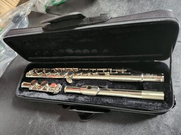 Glory Closed Hole C Flute With Case, Tuning Rod and Cloth, Gloves, Nickel Siver | EZ Auction