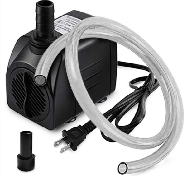 Submersible Pump with 3.3 ft Tubing for Aquariums, Fish Tank, Pond Fountain, Statuary, Hydroponics, Water Feature, Indoor Fountains | EZ Auction