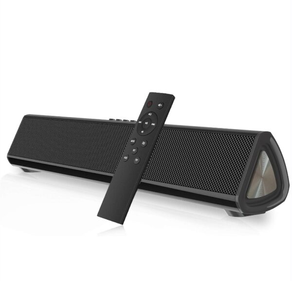 Portable Sound Bar for TV/PC, 105dB Bluetooth 5.0 Wireless & Wired Soundbar with 2200 mAh Battery, 3D Surround Sound Home Theater Built-in Subwoofer with Remote Control for Projectors/Phones/Tablets | EZ Auction