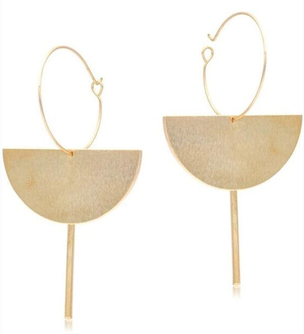 Fashion Exaggerated 18K Gold Geometric Multi-layer Half Circle Dangle Drop Earring for Women | EZ Auction