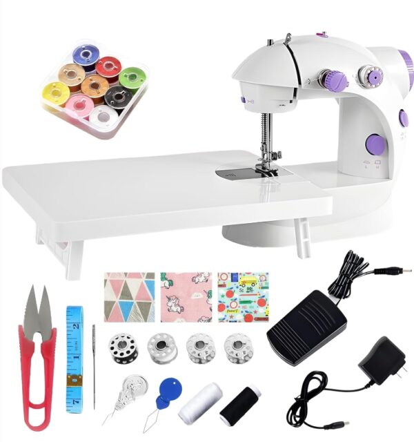 *** USED *** Beginners Mini with Extension Table Sewing Machine, Kid& ADULTS Portable Minis Sewing Machinesuit,Small Sewing Machine Table Ages 8-12，Máquina De Coser | EZ Auction