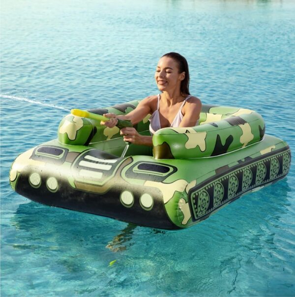 Inflatable Tank Pool Floats Adults - Jasonwell Kids Pool Floaties Swimming Pool Tank with Water Cannon Gun Swim Floaty Rafts Lake Beach Party Pool Toys for Boys Girls Kids Adults | EZ Auction