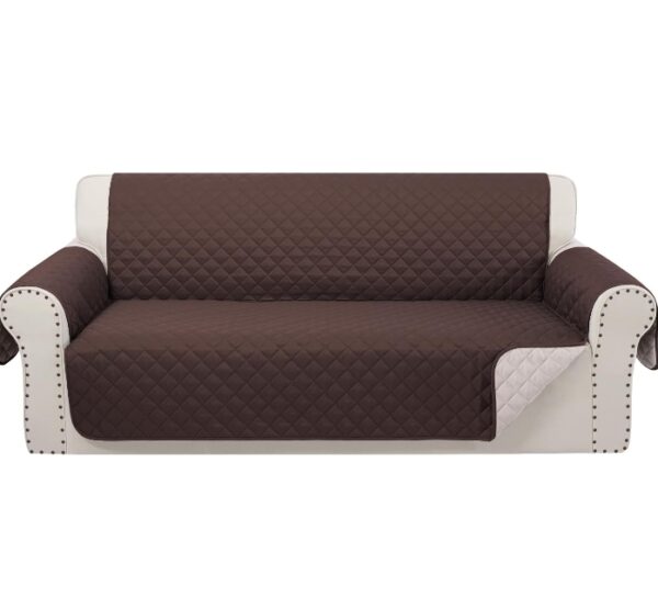 Reversible Sofa Covers Couch Cover Furniture Protector(Sofa,Chocolate/Beige) | EZ Auction