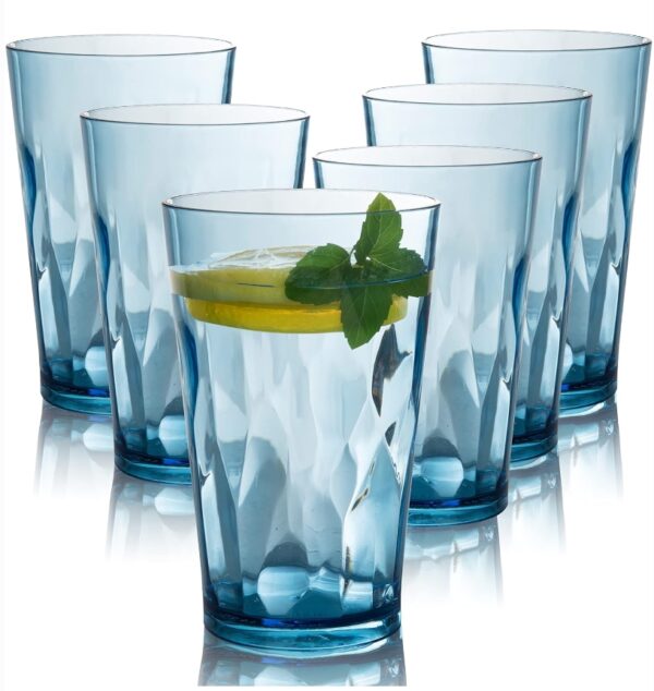 unbreakable Plastic Drinking Glasses [Set of 6] Shatterproof Drinking Cups, reusable Drinking Tumblers, Plastic glass cup, Drinking cup, Dishwasher Safe (16 Ounces) | EZ Auction