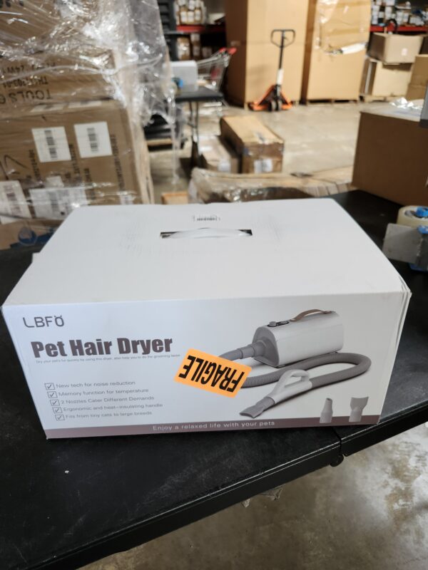 *COLOR BEIGE*Pet-Hair-Dryer, Dog Dryer with 5 Nozzle 5.2HP/3800W Pet Grooming Dryer with Adjustable Speed and Temperature Control Dog Blow Dryer | EZ Auction