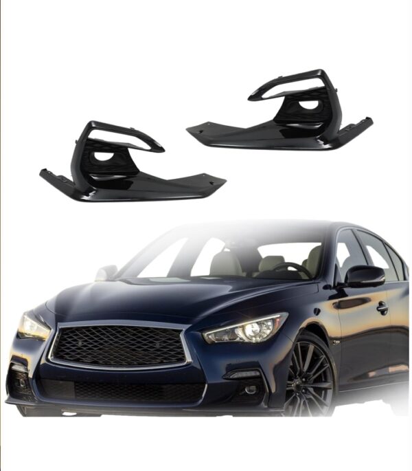 Infiniti Q50 Sport 2018-2020 Fog Light Cover Trims 622576HJ0A-WFLNHB Left & Right Black Fog Light Lamp Bezels Cover Repalcement for | EZ Auction