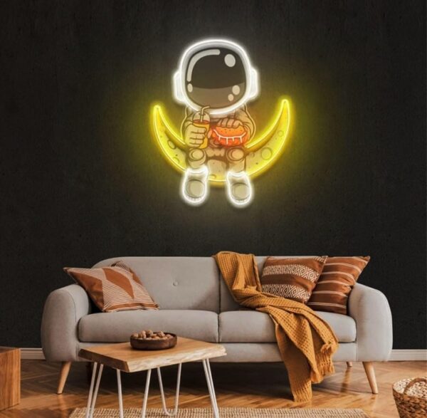 read description** Astronauta Neon sign for Wall Decor Custom LED Neon Light Signs Acrylic ArtWork Astronauta Hamburger Neon Sign for Bedroom Christmas, Birthday, Kids Room Gifts (18inch) | EZ Auction