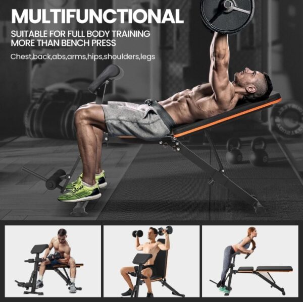 Panana Multi-Functional Gym Bench Adjustable Weight Bench Workout Bench Exercise Strength Versatile Training Fitness Equipment Roman Chair for Hyper Back Extension Home Gym | EZ Auction