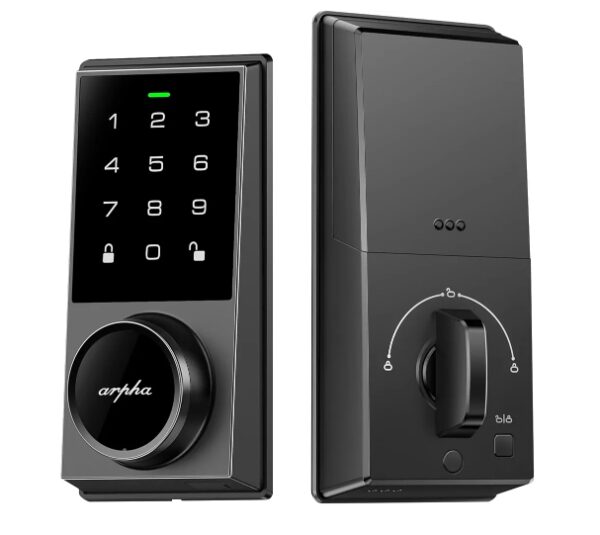 Keyless Entry Door Lock with 50 Codes, Electronic Keypad Deadbolt Lock with Auto-Lock, Code, Key, Smart Locks for Front Door Lock for Bedrooms, Offices & Apartments, Easy to Install, Black | EZ Auction