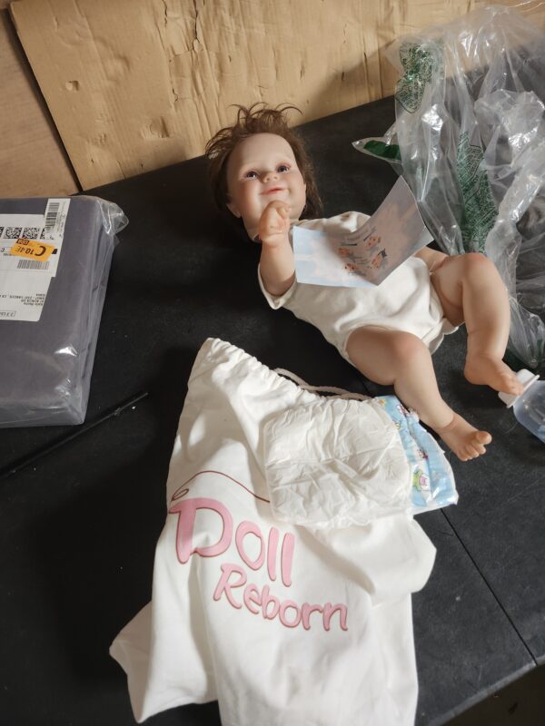 IMAGE FOR REFERENCE Lifelike Reborn Baby Dolls, 17 Inch Realistic Baby Doll with Soft Cloth Body - Newborn Vinyl Baby Dolls with Toy and Accessories for Kid Age 3+ | EZ Auction