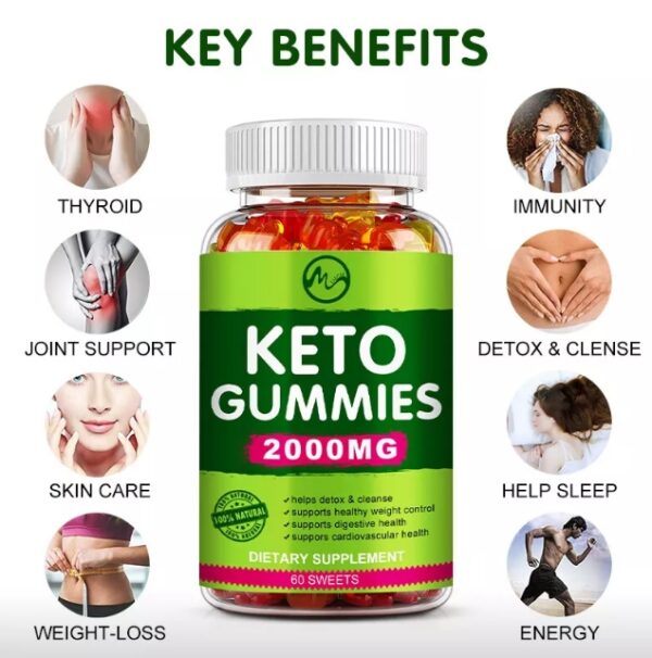 EXPIRE 02/2026* Keto ACV Gummies 2000mg Fat Burner Weight Loss Gummies Appetite Suppressant | EZ Auction