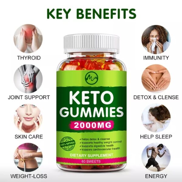 EXPIRE 01/2026* Keto ACV Gummies 2000mg Fat Burner Weight Loss Gummies Appetite Suppressant | EZ Auction