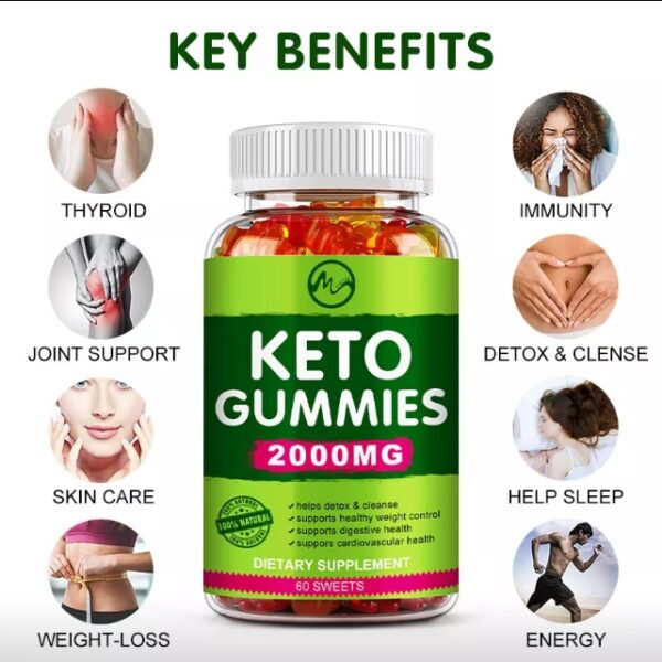 EXPIRE 01/2026* Keto ACV Gummies 2000mg Fat Burner Weight Loss Gummies Appetite Suppressant | EZ Auction