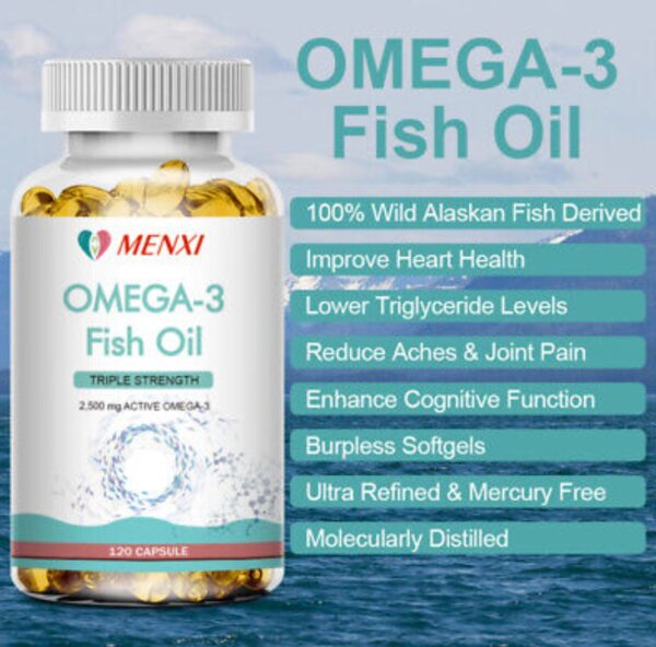 EXPIRE 06/13/2026* Omega 3 Fish Oil Capsules 3x Strength 3600mg EPA & DHA, Highest Potency 1-4Packs | EZ Auction