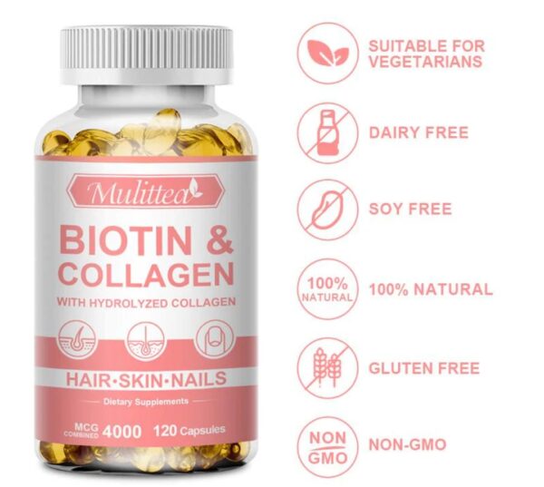 EXPIRE 12/2025* Biotin with Collagen Supplement Protein Support Anti Aging | EZ Auction