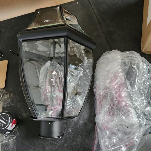 Livex Lighting 2153-04 Outdoor Post with Clear Beveled Glass Shades, Black | EZ Auction