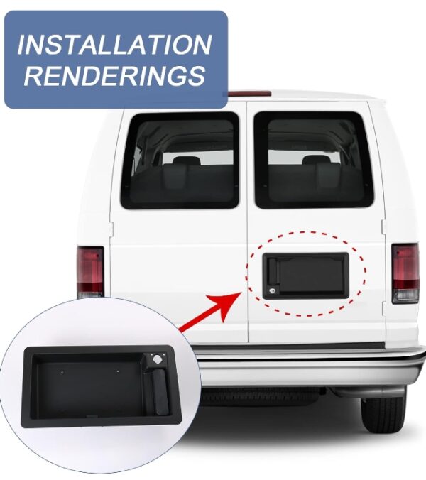 JDMSPEED New Rear Cargo Door Handle & License Plate Tag Bracket Replacement for Ford Van E150 E250 E350 | EZ Auction